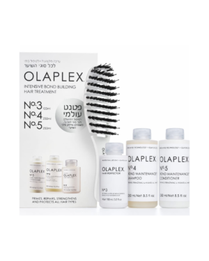 מארז OLAPLEX לשיקום ותחזוקת השיער | No.3 + No.4 + No.5 + מברשת מתנה